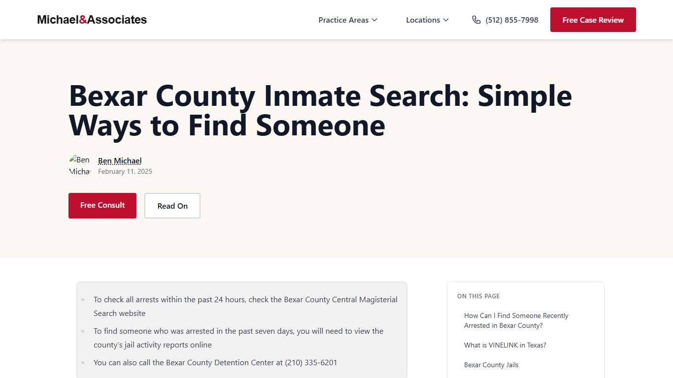 Bexar County Inmate Search: Simple Ways to Find Someone